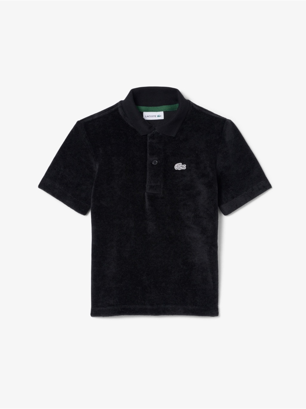 Lacoste Kids Black Short-Sleeve Terry Polo